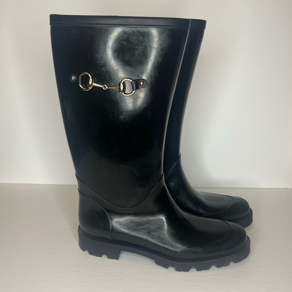 GUCCI BLACK RAIN BOOTS 41 BARELY WORN EXCELLENT CONDITION AUTHENTIC - Picture 3 of 5